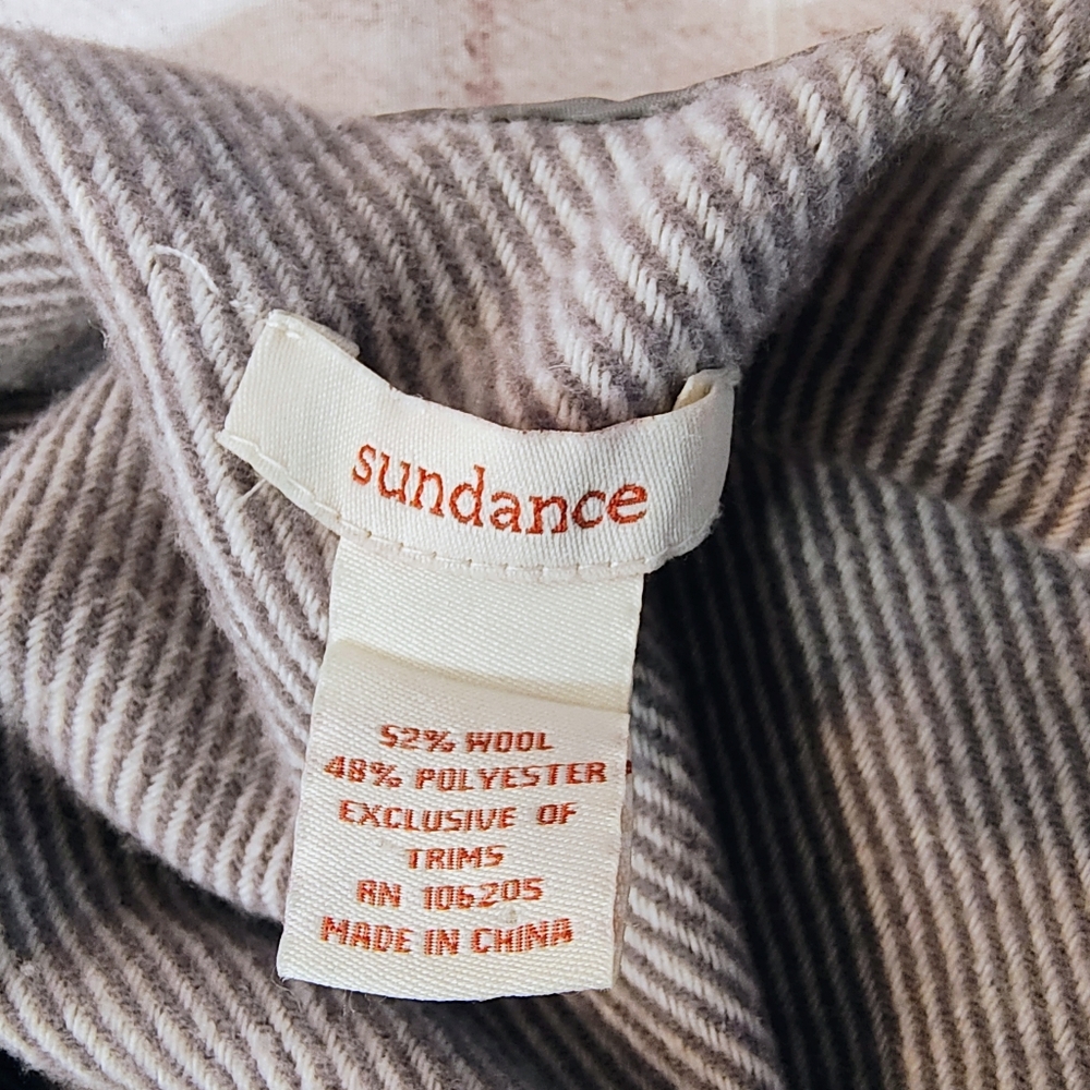 Sundance Wool Blend Fringed Poncho Open Knit Striped Cape One Size Bohemian - Picture 3 of 11